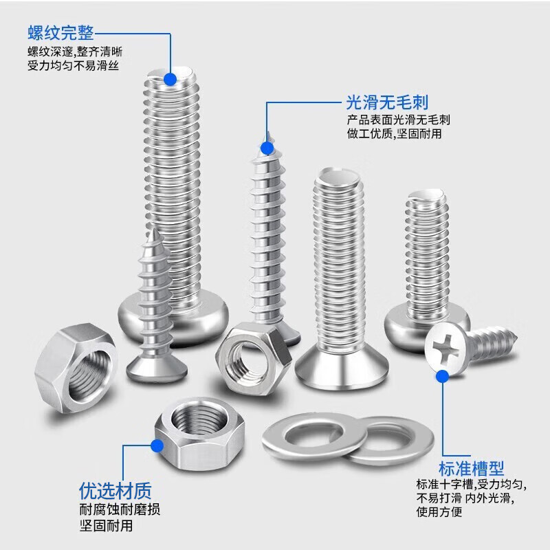 Lecali round head self-tapping screw set cross pan head nut nut screw washer combination screw M3M4M5M6