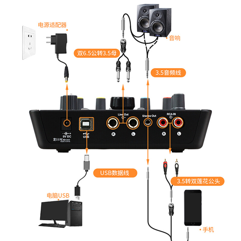 Aiken Upod Pro external sound card full set live broadcast professional recording equipment anchor condenser microphone karaoke shouting Mai mobile phone computer universal Upod Pro+iSK bm800