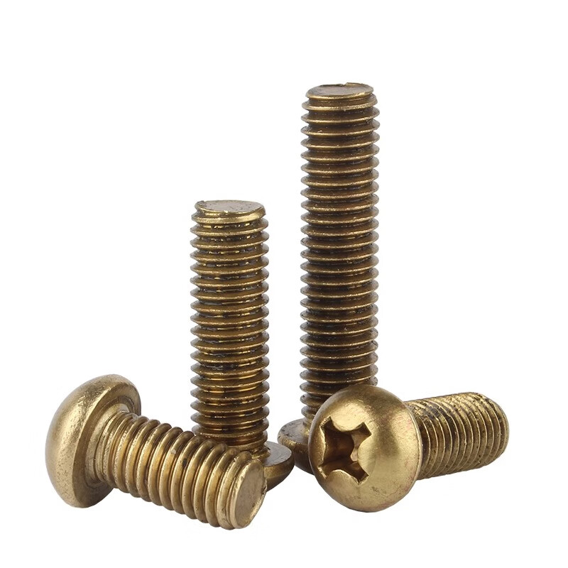Creaby Brass Cross Round Head Screws Full Copper Pan Head Machine Screw Accessories M4x6 (20 pieces)