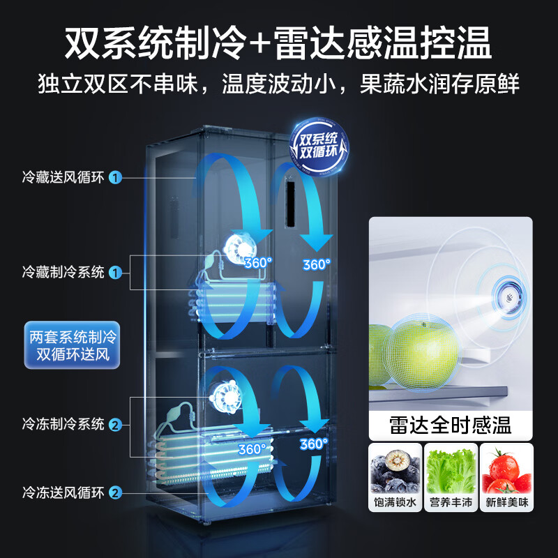 Midea 506L French four-door refrigerator dual system dual cycle first-level energy efficiency air-cooled frost-free frequency conversion large capacity trade-in Guyu gray MR-532WFPZE national subsidy