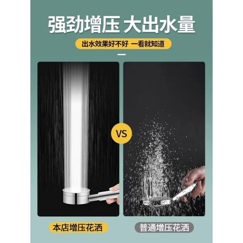 Youqin 304 stainless steel pressurized shower head bath faucet bathroom shower bar pressurized shower head 1 304 stainless steel filtered pressurized shower head + 2 meters explosion-proof
