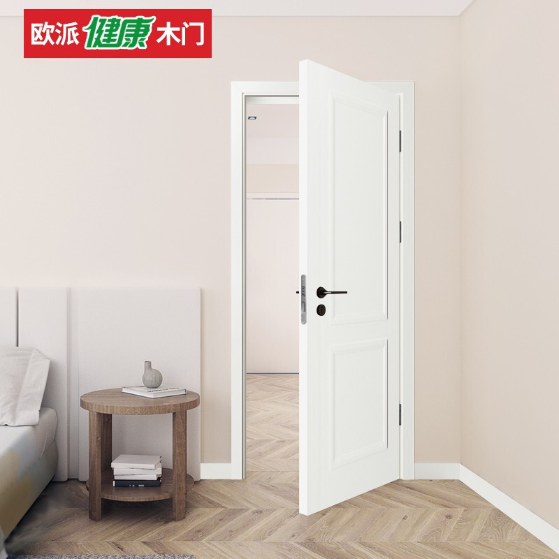 Oupai (OUPAI) Oupai wooden door paint-free composite silent door interior door bedroom door set door OPMA-2302JLJ ivory white