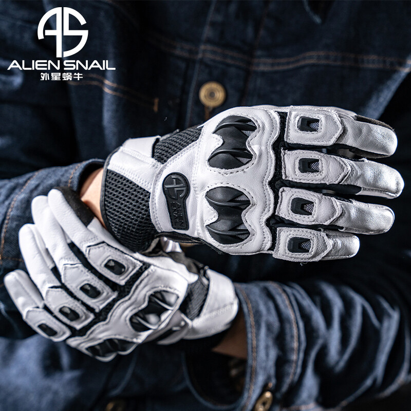 Alien Snail T3 Gloves Carbon Fiber Anti-fall Anti-Slip Men's and Women's Four Seasons Breathable Motorcycle Racing Motorcycle Riding Equipment T2 Black XL