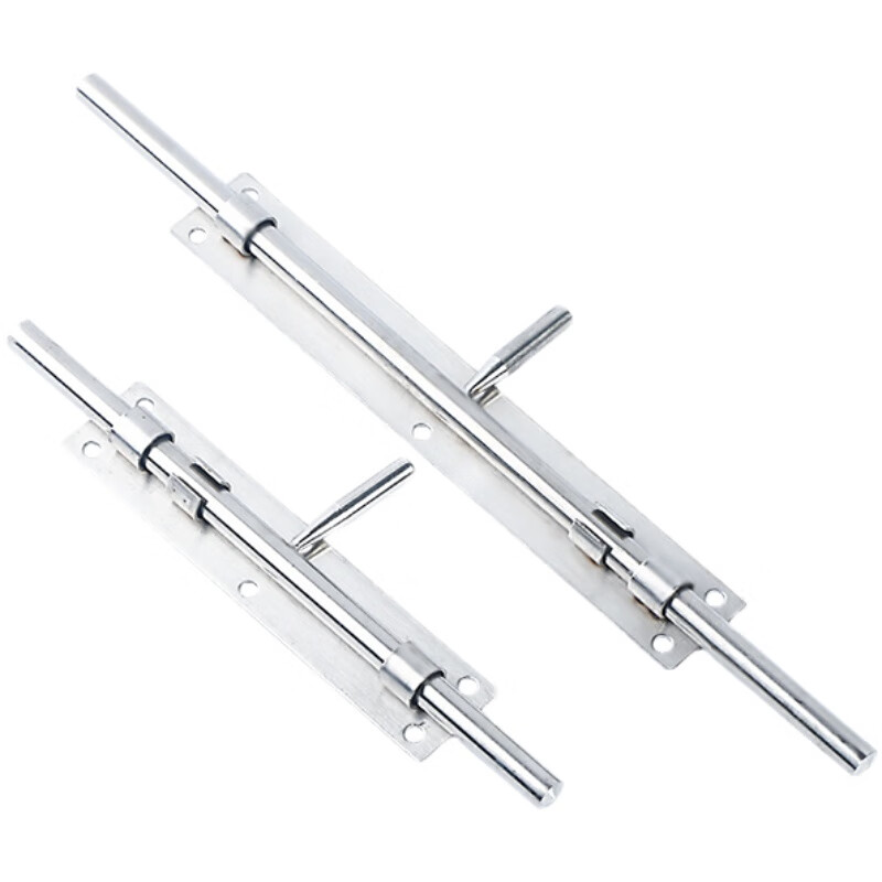 Duzun door heaven and earth latch door bolt iron door stainless steel thickened floor latch extended door latch welded surface mounted latch 16 inches 12 core (stroke 15CM) 201 material