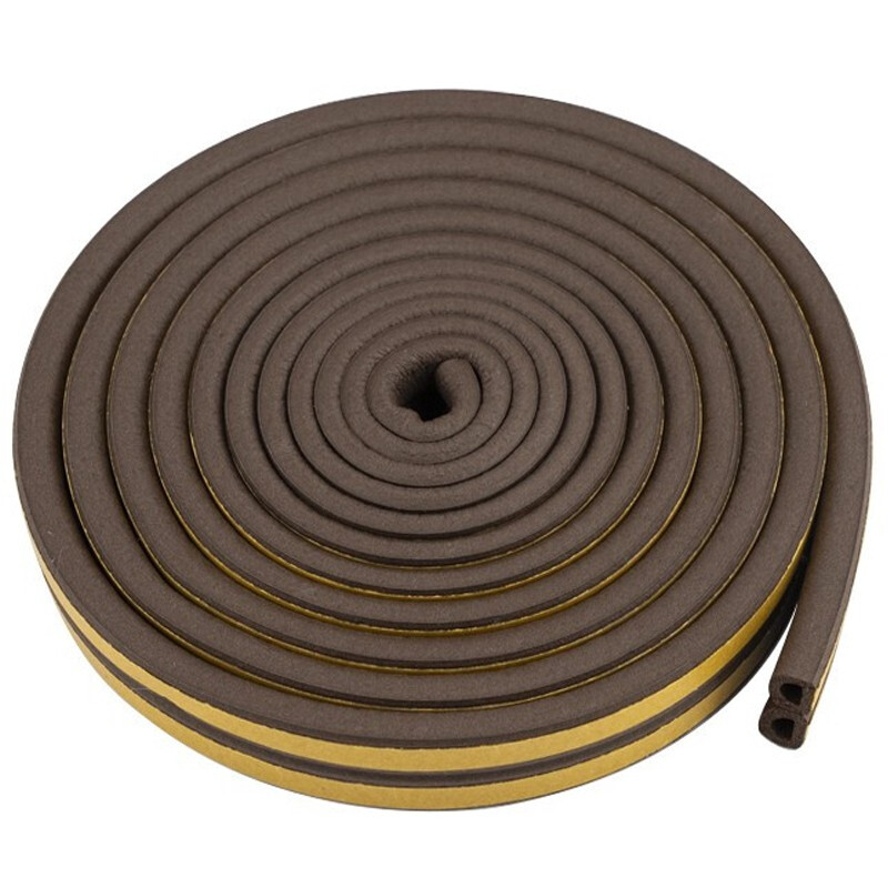 Hasdick Beijing warehouse delivery HKLJ-18 door and window sealing strips window gap sound insulation and leak-proof wind glass window sliding window sealing strips thermal insulation strips D type 9*6mm brown 10 meters