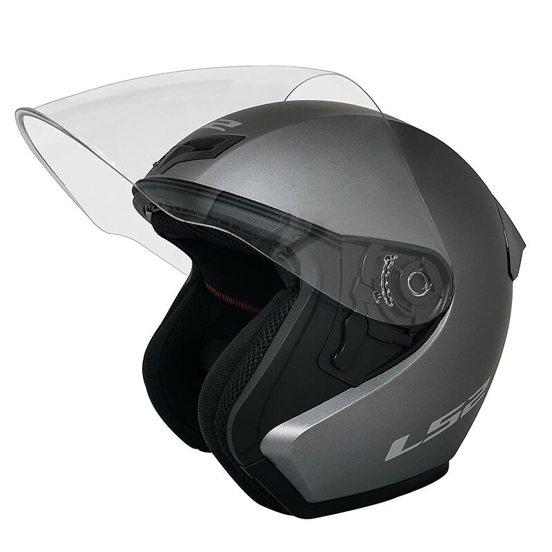 LS2 new motorcycle helmet quarter helmet electric moped four seasons large tail large size men and women half helmet OF608 matte light gray 2XL (recommended 59-60CM)