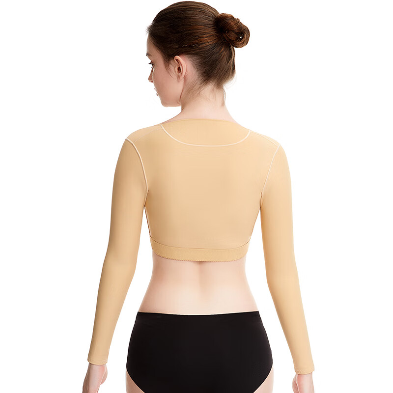 Huai Meiyuan after arm liposuction, shapewear after liposuction, arm cuffs, arm restraints, breast support, breast support correction, special shapewear, skin color, three-quarter sleeves, antibacterial fabric S, recommended weight 95-110 pounds