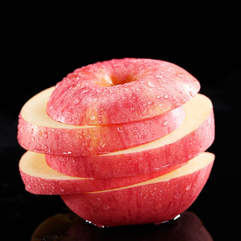 Sweet and drunk Yantai apple Qixia red Fuji fresh fruit fresh Shandong specialty crispy sweet whole box flat fruit gift box gift net weight 5 pounds 85mm