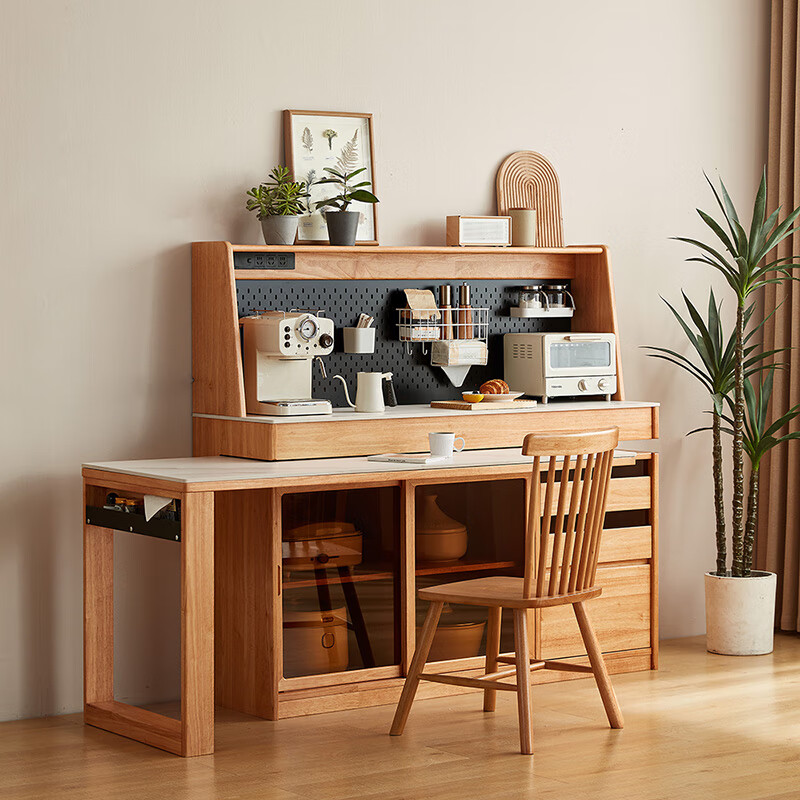 Lin's home sideboard dining table integrated solid wood cabinet storage cabinet against the wall small apartment Nordic style 2025 new PK4T-A