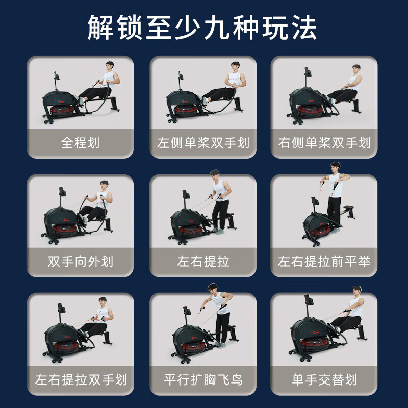 SUNNY American rowing machine household sculls smart rowing machine indoor sports weight loss fitness equipment rowing machine hydromagnetic dual resistance | self-installation for exercise courses