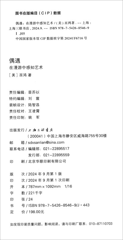 Encountering by chance, perceiving art while wandering, Wu Hung and Lu Zhichang collaborated, written for those who are willing to use their eyes to be interested in images.