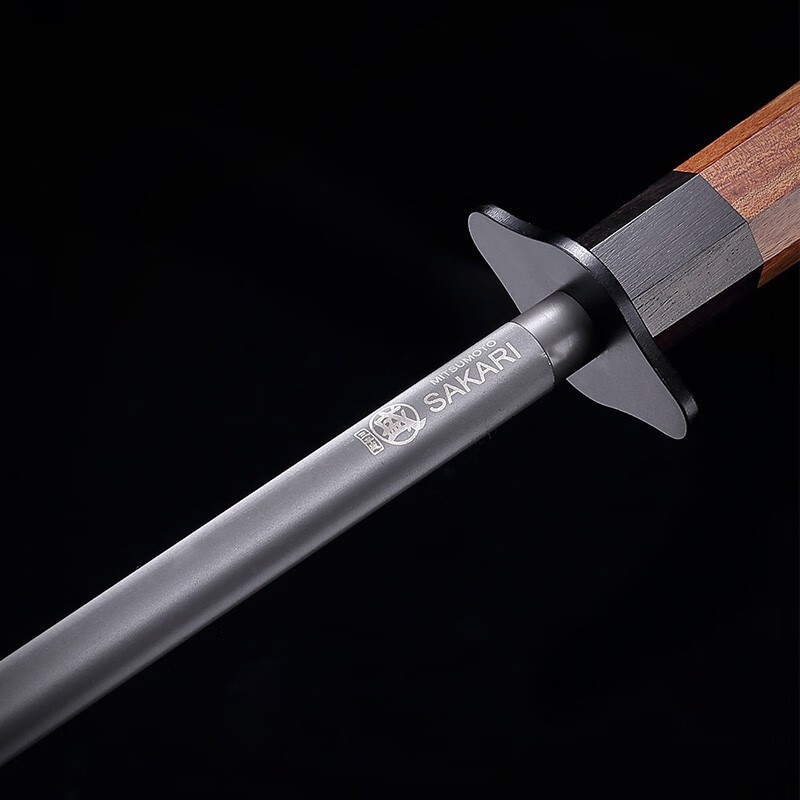 Sanbensheng sharpening stick high carbon steel sharpening stick household sharpening tool slaughterhouse commercial special round rosewood/10 inches