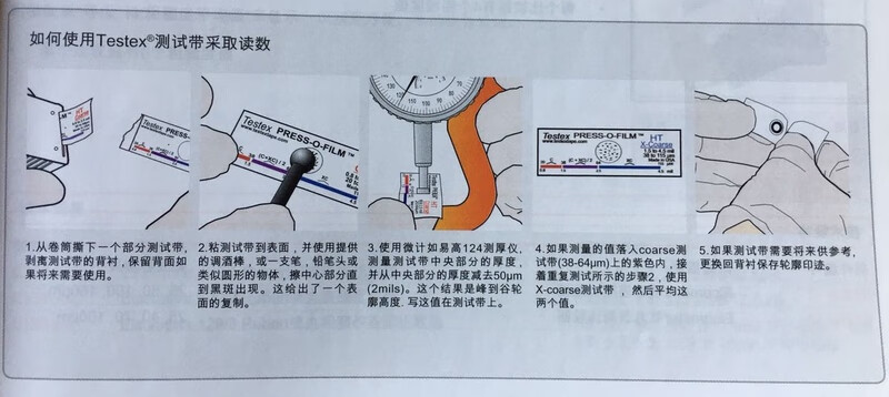 E124-3M roughness thickness gauge E122C-1 rubbing copy tape Testex roughness thickness gauge rubbing copy tape 38-115 m