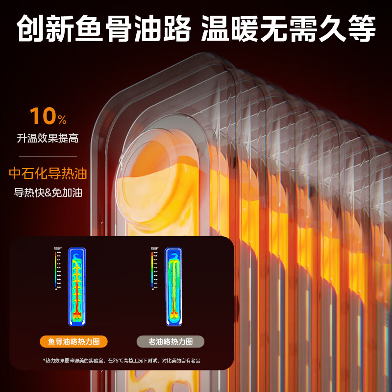 Midea Nuanyang series heater/electric heating oil heater/heating electric heater/vertical electric heater/home WIFI intelligent remote control anti-scalding humidification constant temperature HYW22KRB