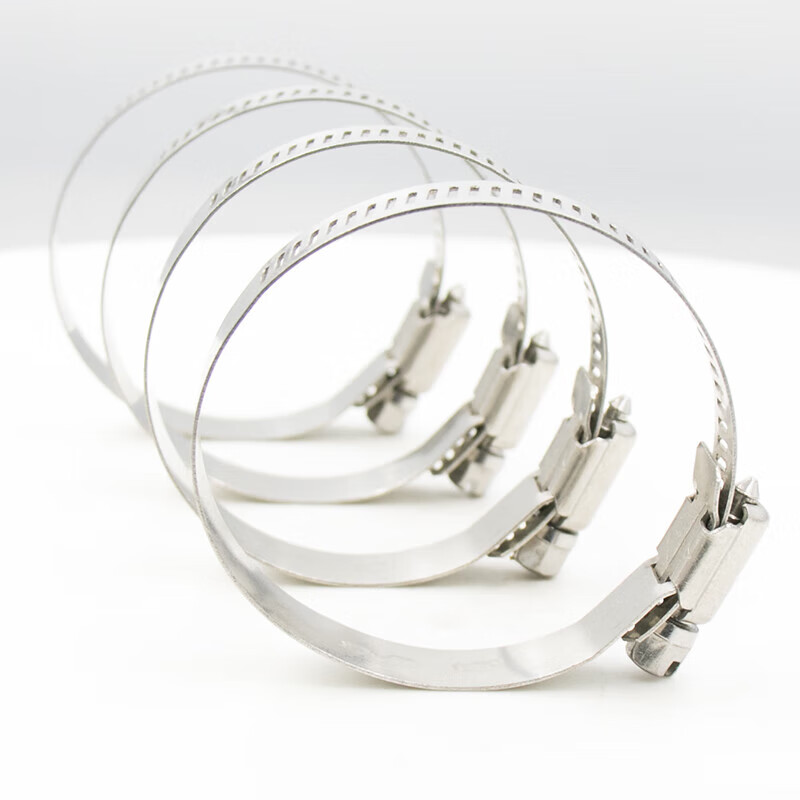 Jinguluo 304 stainless steel American clamp, hose clamp, water pipe clamp, gas pipe buckle fixed pipe clamp 14-27 (10 pieces)