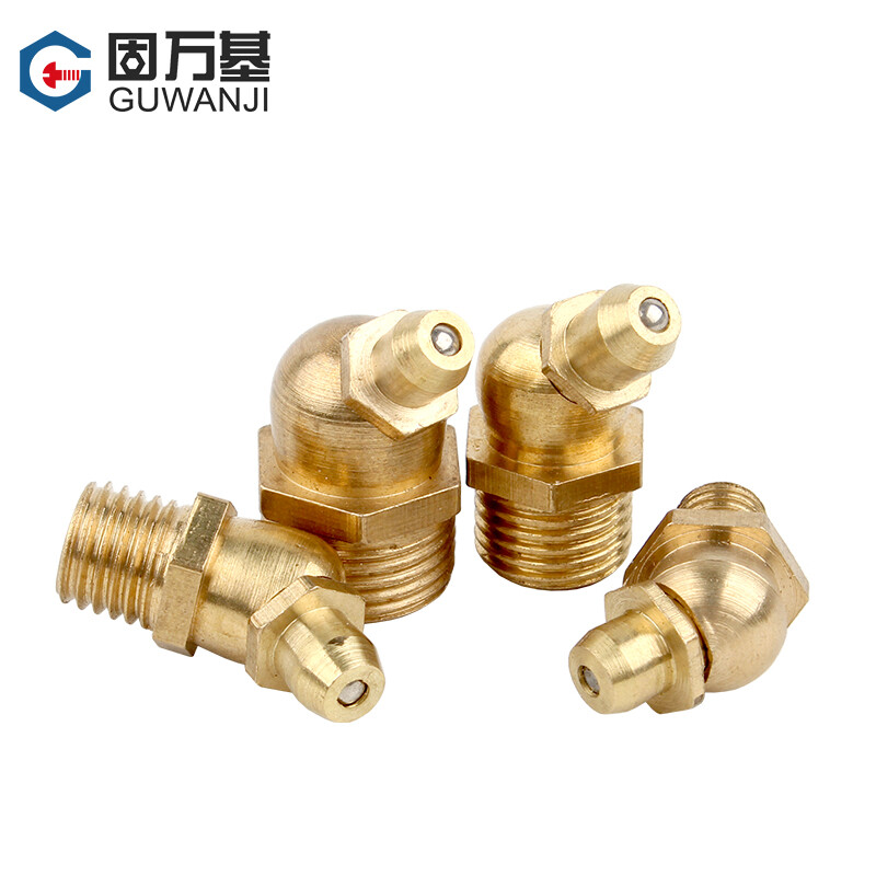 Guwanji butter nozzle copper oil nozzle head oil cup oil nozzle oil gun oil nozzle grease gun head digger copper straight curved oil nozzle M6-M16 medium straight M6*1 10 pcs