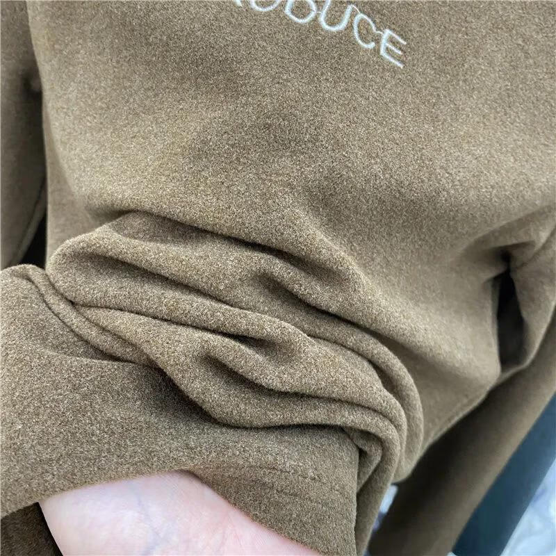 Xunliba velvet bottoming shirt for women in autumn and winter, versatile new velvet warm long-sleeved t-shirt, stylish inner top for women, dark gray warm velvet XL 115-130