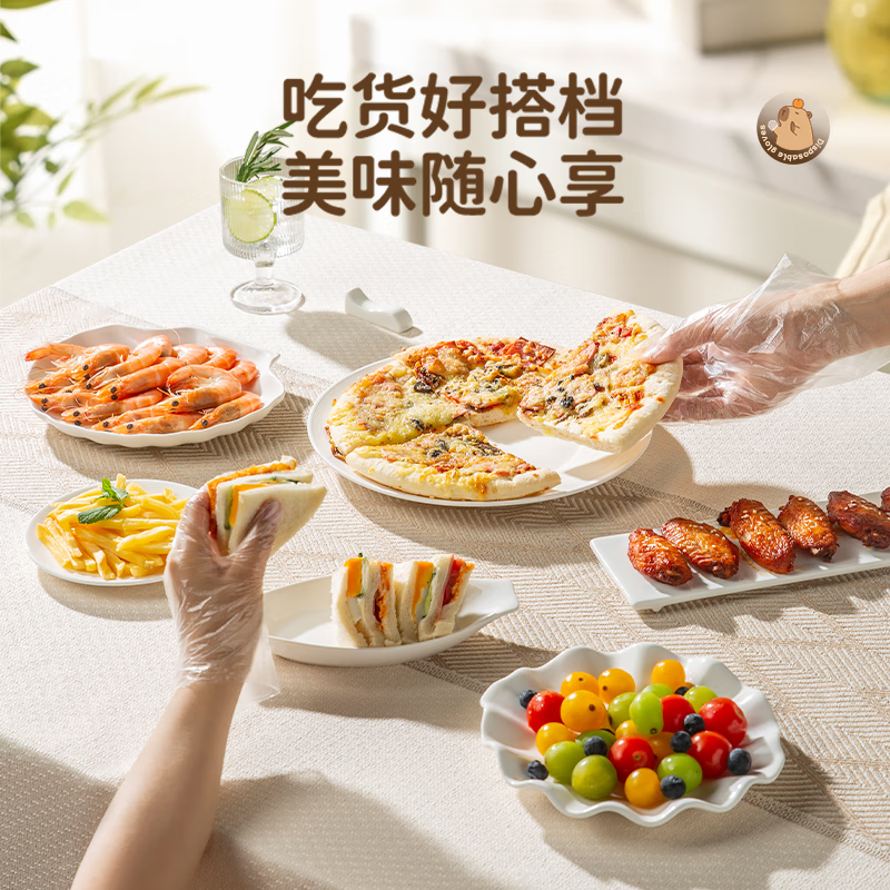 Double gun (Suncha) disposable gloves individually packaged food grade special gloves thickened small package household PE children's style 100 pieces