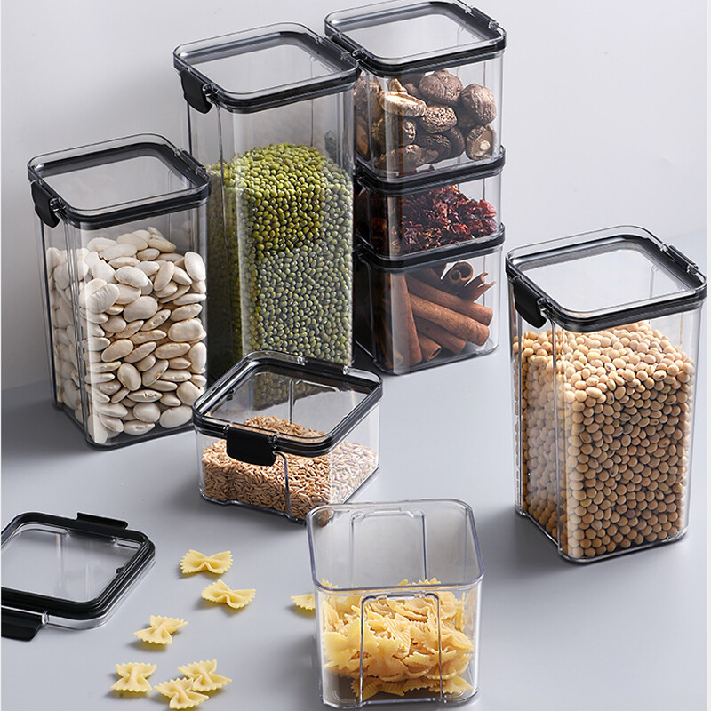 Baijie storage jar fresh-keeping box sealed jar storage box grain jar candy dry goods snacks sealed storage bottle 700ml*3