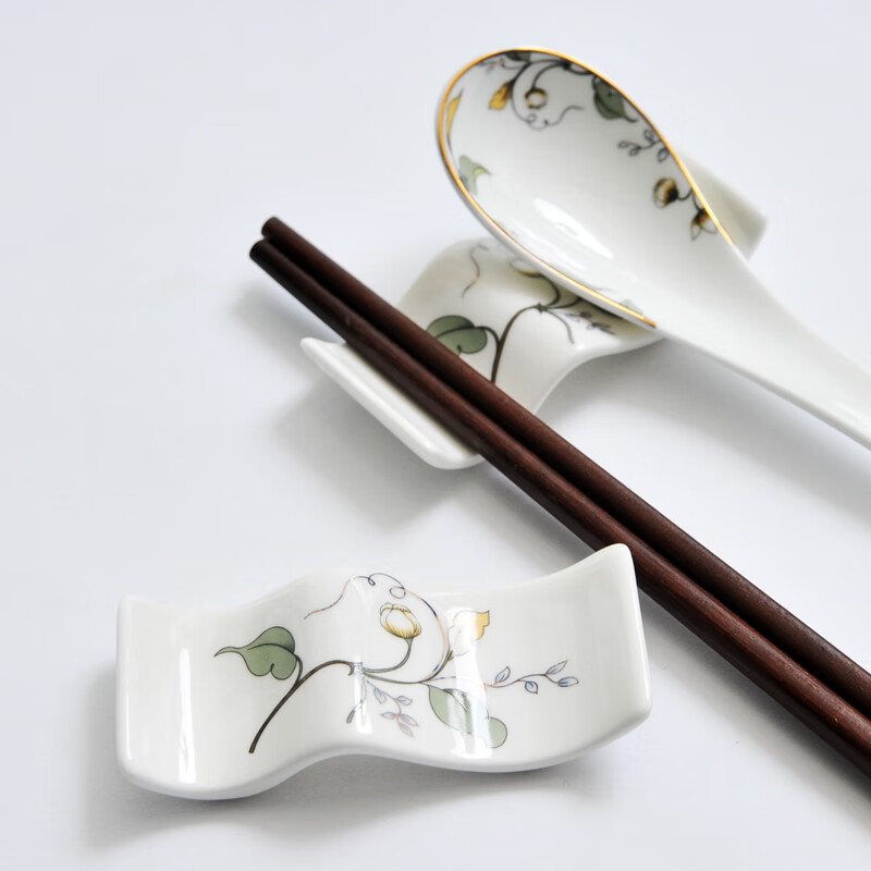 Huige chopstick holder set of 5 chopstick holders ceramic household chopstick holder chopstick pillow chopstick dual-purpose chopstick holder for hotel use B style wavy chopstick holder 5 pieces Champs Elysees