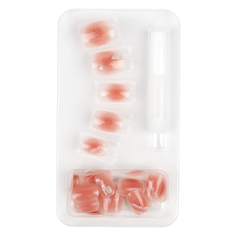 Beauty Language Manicure Patch Wearable Nails (Merren Tears) Short Fake Nails Jelly Glue Removable Tool MF8656