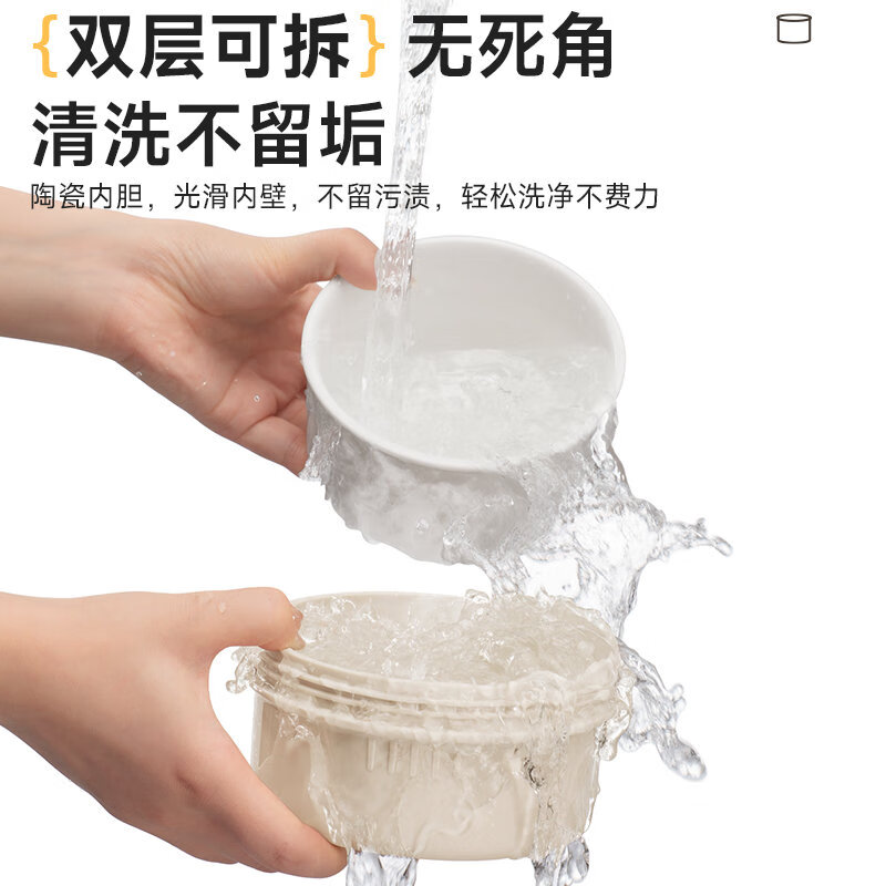 SUPOR lunch box, ceramic liner lunch box, microwaveable, portable lunch box for office workers and students, three-piece set