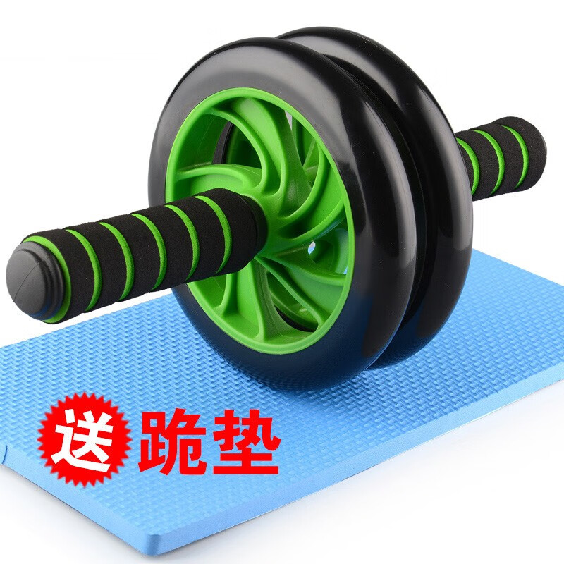 Huajunyu abdominal fitness wheel for men, anti-slip double-wheeled abdominal muscle wheel, abdominal belt kneeling pad, women's abdominal fitness device, home fitness equipment set, double-wheel abdominal fitness wheel + anti-slip kneeling pad