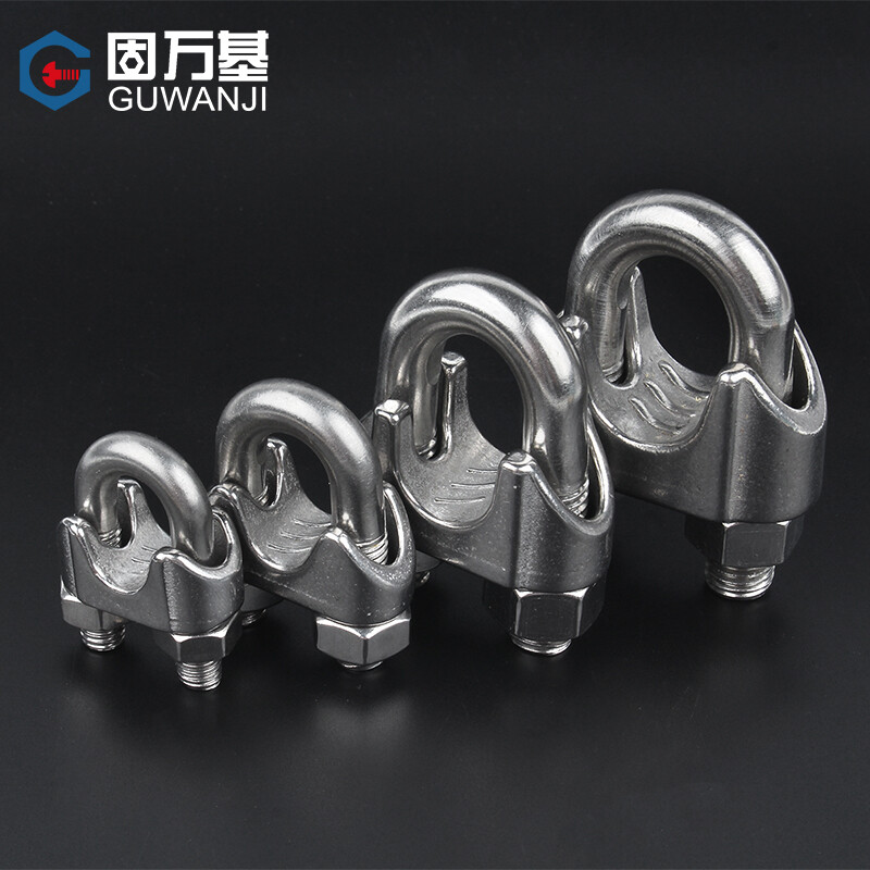 Guwanji 304 stainless steel wire rope chuck chuck U-shaped clamp rolling head wire wire clamp clamp lock rope tightener 304 material M5 2 pieces