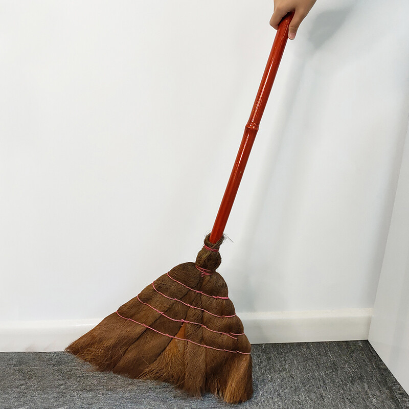 Kelibang Brown Broom Wooden Handle Brown Bark Broom Brown Hair Broom KB1131 Wooden Handle