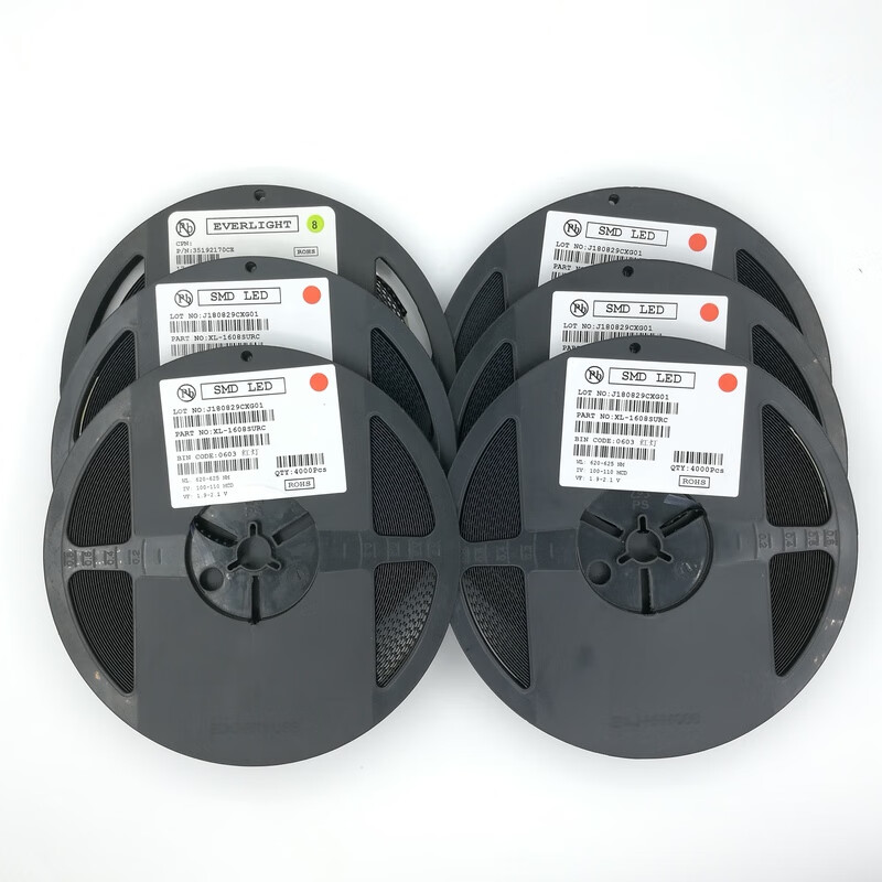 The whole tray of SMD light-emitting diodes 0805 SMD LED lamp beads highlight red, green, blue, white, yellow and purple, two-color 0805 red, 3000 pcs per tray