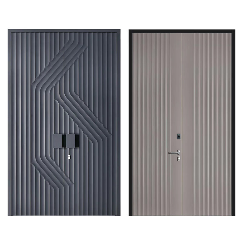 Yuelongmen Intelligent Armored Door Broken Bridge Fingerprint Code Lock Anti-theft Door Entry Door Porch Customized Carved Aluminum Door XT513 Non-standard Customized Sizes Contact Customer Service for Details