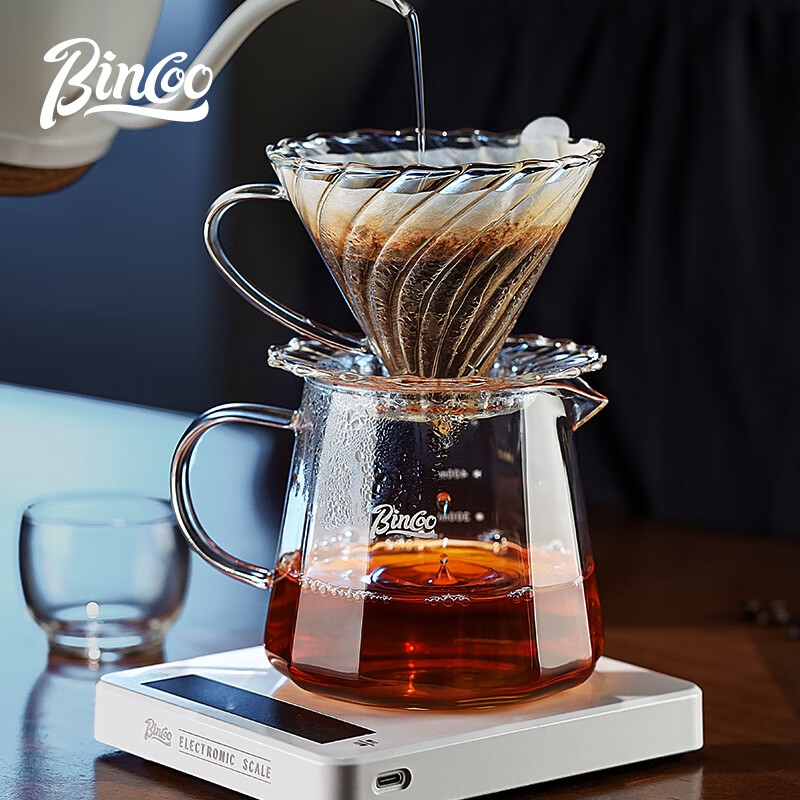 Bincoo coffee sharing pot glass hand-brewed coffee set with scale v60 filter cup hanging ear coffee cup