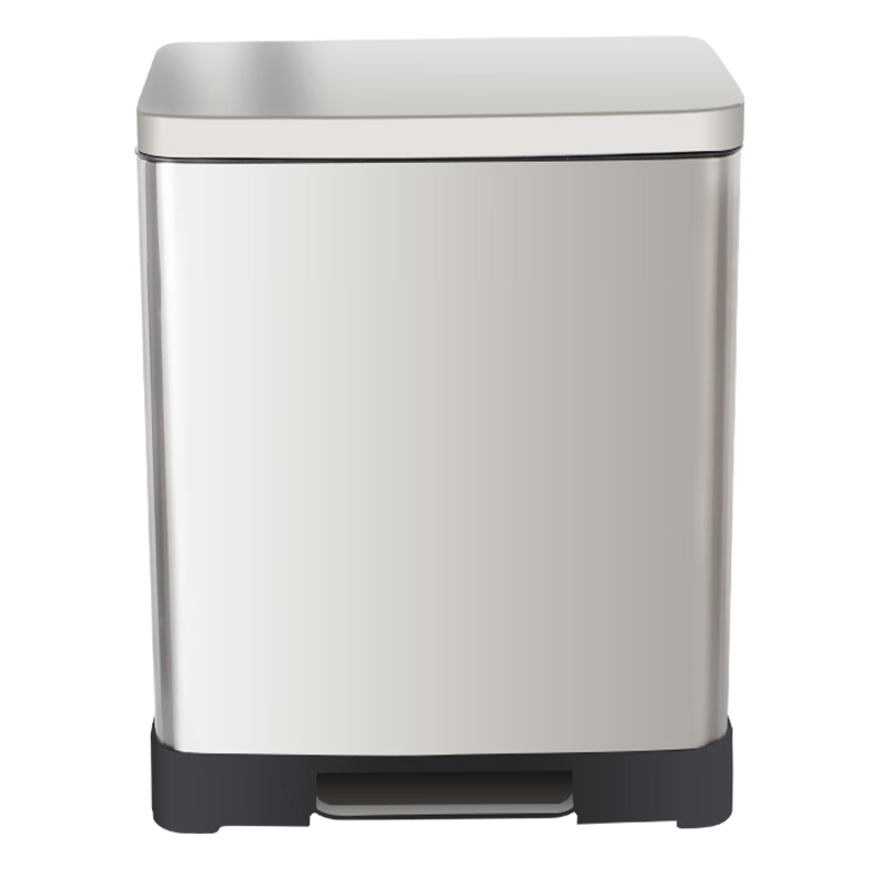 Stainless steel classified large trash can foot pedal double barrel commercial foot pedal with lid kitchen living room creative 20L l 120L stainless steel conjoined