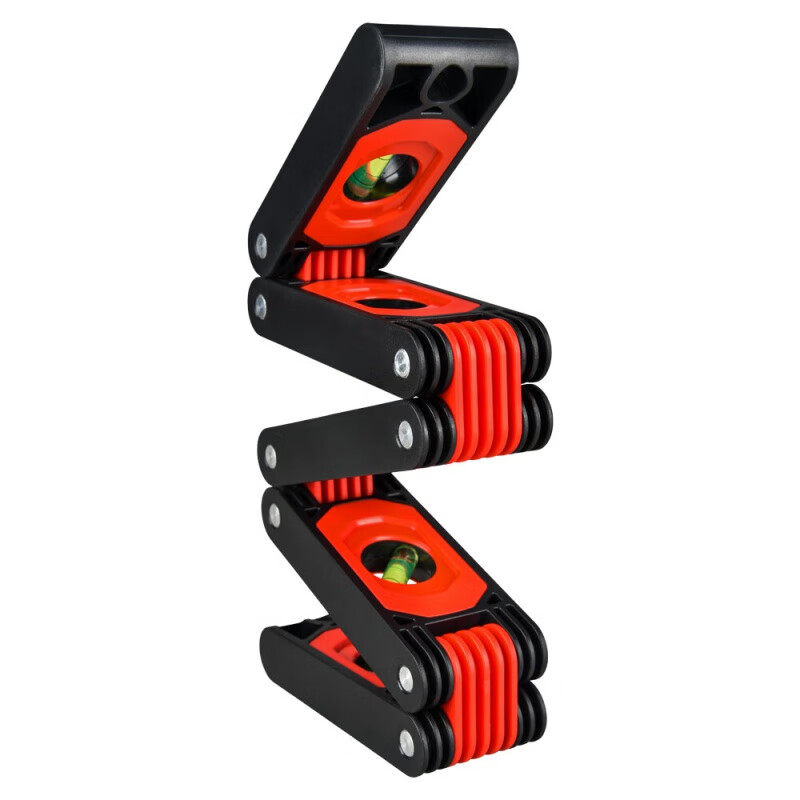 Qianhong Yixiao Multifunctional Folding Level High-precision Multi-angle Corner Construction and Decoration Measurement Woodworking Tools Level 50-fold Folding Level Red Aluminum Alloy