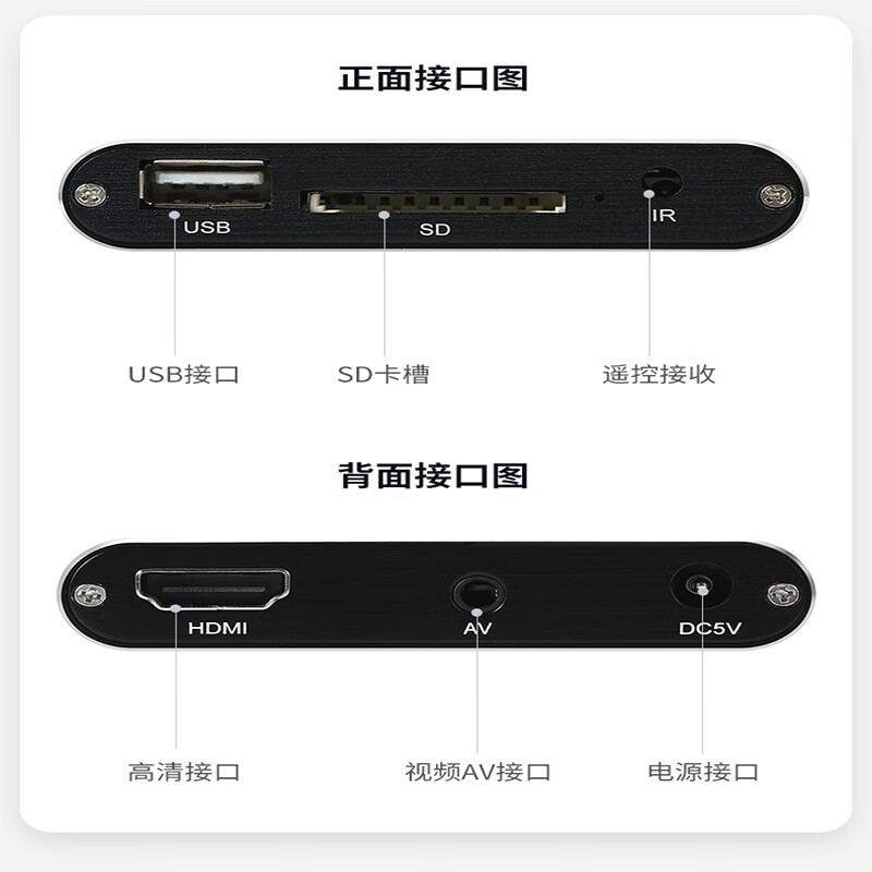 Melido PPT\/word4K high-definition automatic advertising player hard disk playback box automatic cycle U disk picture video carousel network TV set-top box horizontal and vertical screen standard + HD cable + 64G U disk