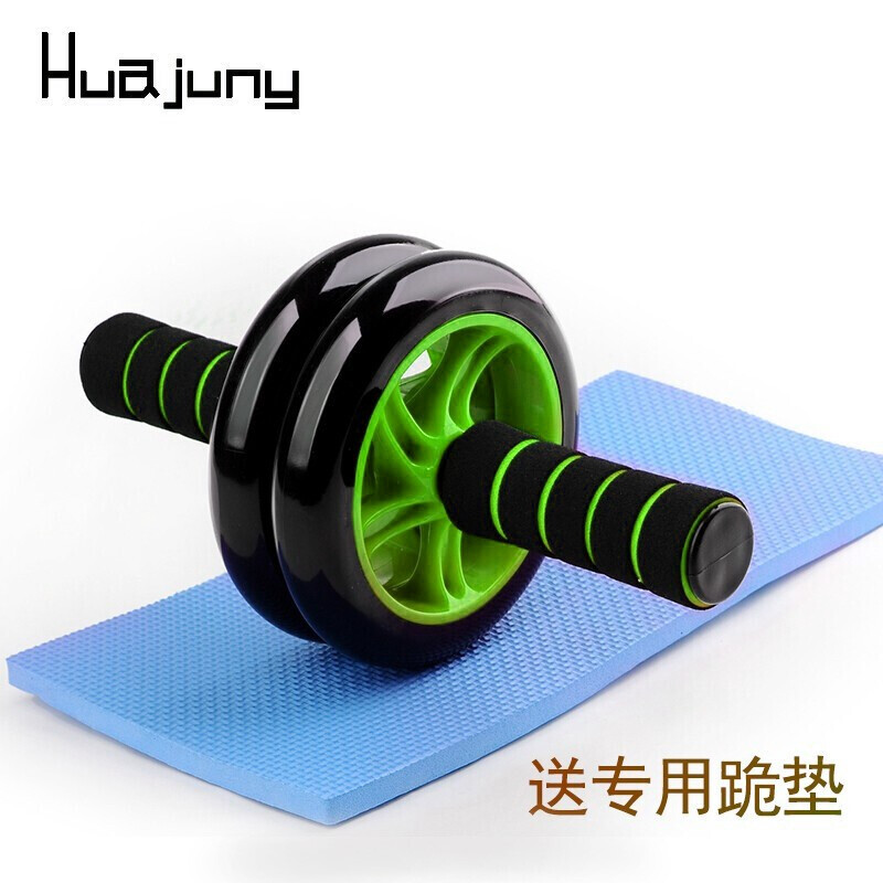 Huajunyu abdominal fitness wheel for men, anti-slip double-wheeled abdominal muscle wheel, abdominal belt kneeling pad, women's abdominal fitness device, home fitness equipment set, double-wheel abdominal fitness wheel + anti-slip kneeling pad