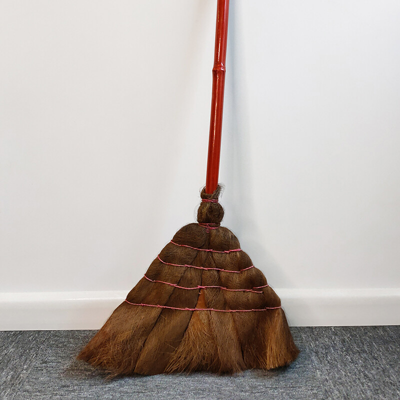 Kelibang Brown Broom Wooden Handle Brown Bark Broom Brown Hair Broom KB1131 Wooden Handle