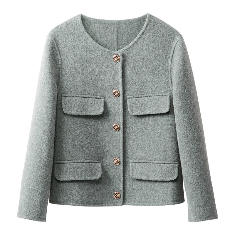 Yanyu Xiaoxiangfeng Woolen Coat Women's Winter 2025 Commuting Round Neck Temperament Short Wool Coat Light Coffee L