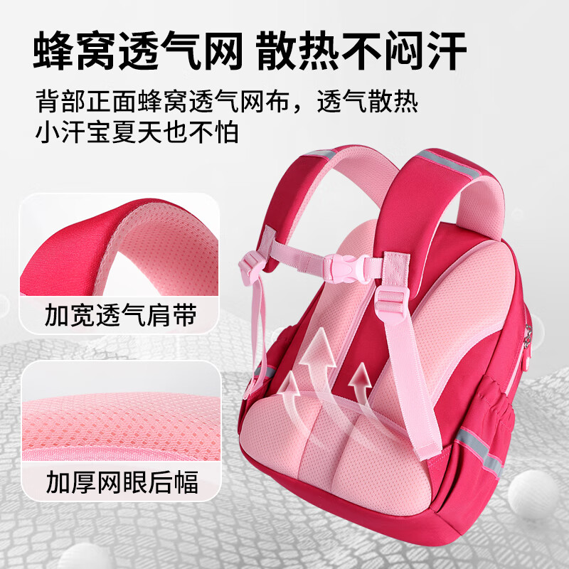 Disney (Disney) children's schoolbags kindergarten girls first and second grade strawberry bear lightweight boys and girls backpack st80264 rose red