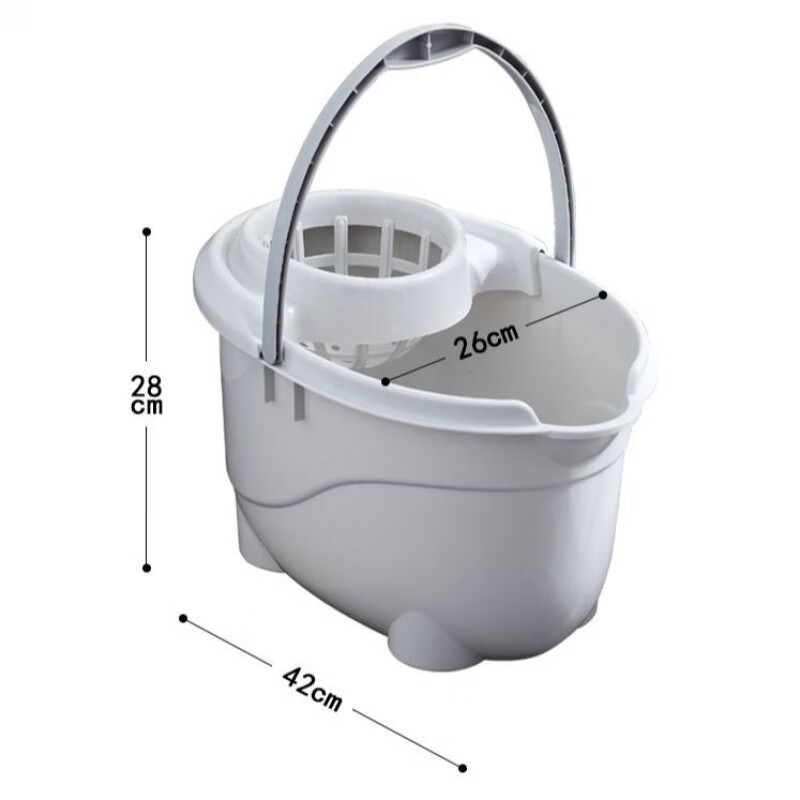 Plastic old-fashioned mop bucket rotating wringing water single bucket manual squeezing bucket hand-pressed mop bucket mop bucket ordinary green (one bucket and one wringer)