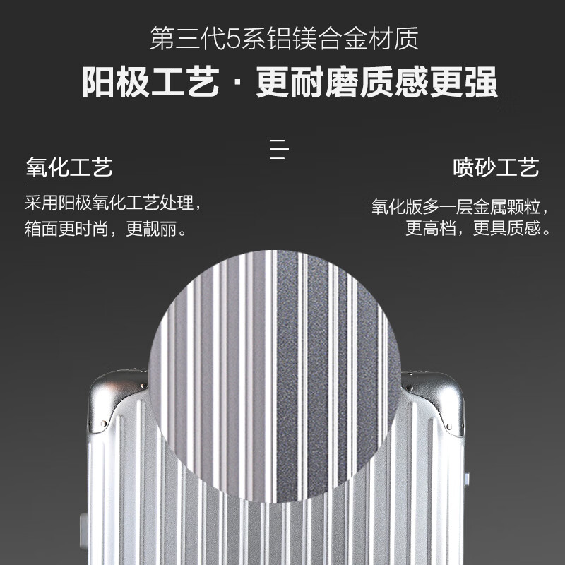 World Geographic German Aluminum Magnesium Alloy Suitcase Metal Men's and Women's Aluminum Frame Trolley Case Password Lock Boarding Suitcase Universal Wheel Aluminum Magnesium Alloy Oxidized Style - Phantom Black 20 Inch - Can Boarding