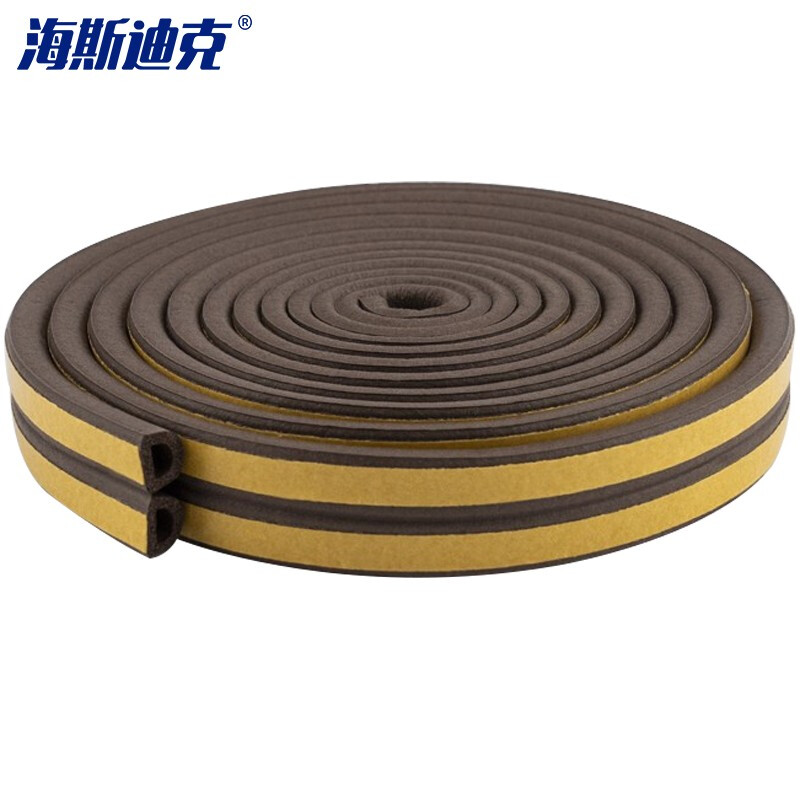 Hasdick Beijing warehouse delivery HKLJ-18 door and window sealing strips window gap sound insulation and leak-proof wind glass window sliding window sealing strips thermal insulation strips D type 9*6mm brown 10 meters