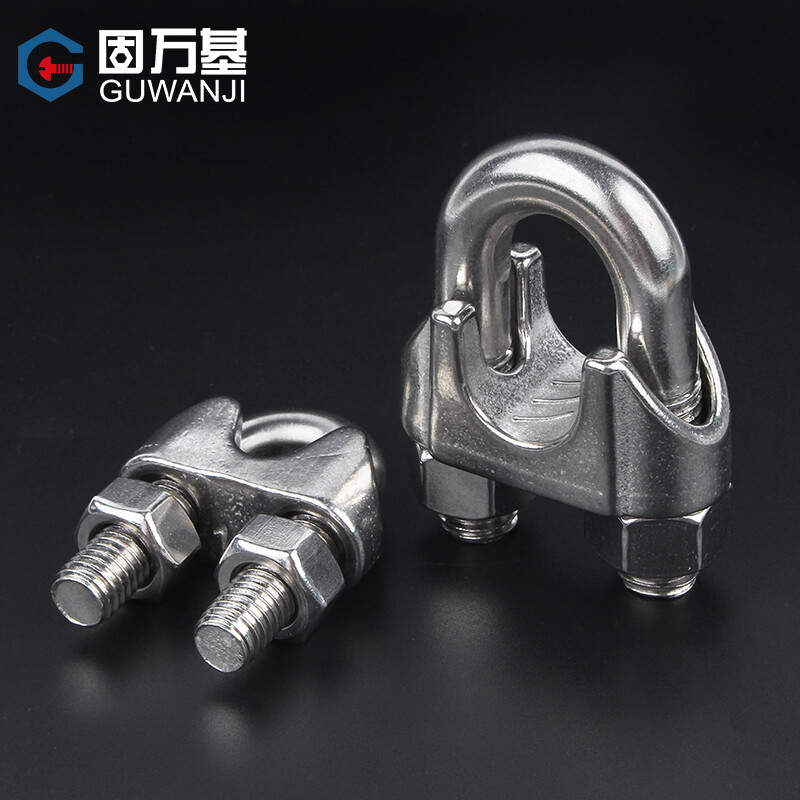 Guwanji 304 stainless steel wire rope chuck chuck U-shaped clamp rolling head wire wire clamp clamp lock rope tightener 304 material M5 2 pieces