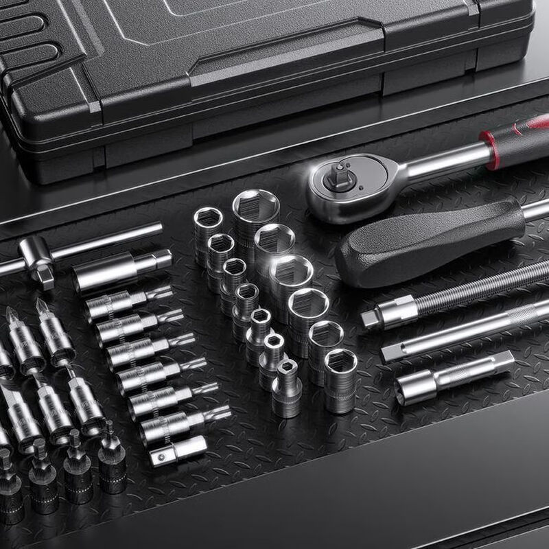 Yanran complete set of auto repair kits, auto repair tool sets, ratchet wrenches, multi-functional repair home socket wrench sets, professional auto repair 46-piece set, random colors