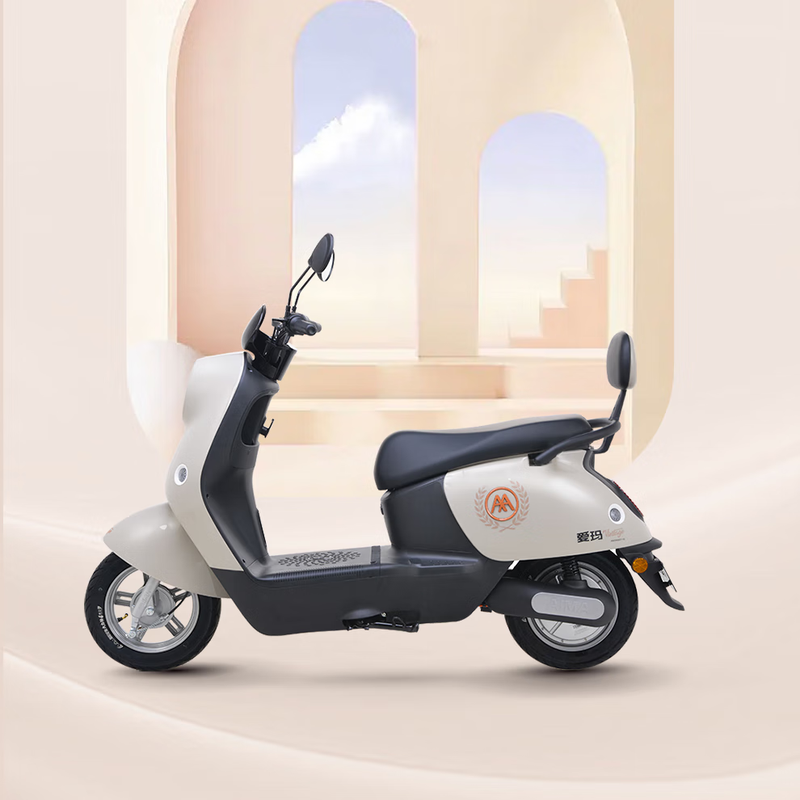 AIMA Electric Car Aido Youyue Electric Motorcycle Long Range Adult Transportation Takeaway Battery Car Aido With Backrest-Brilliant White