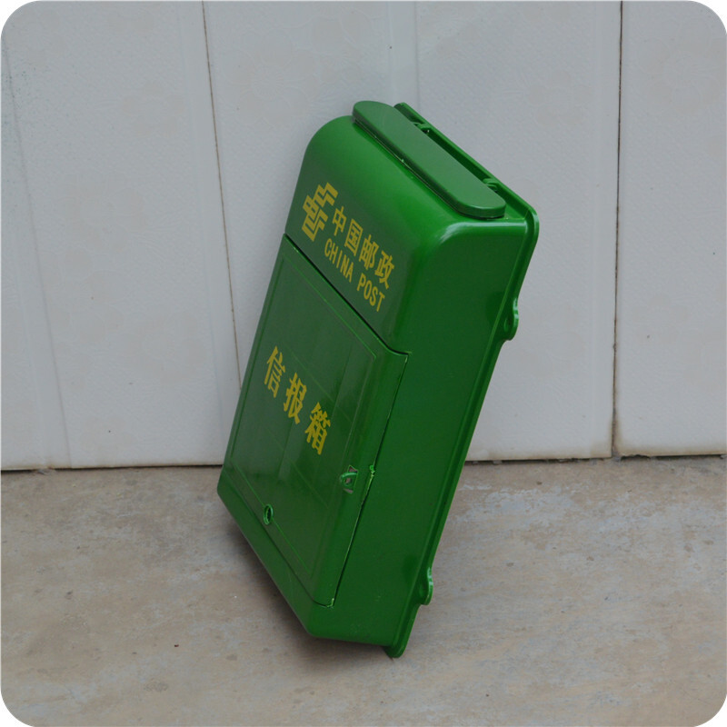 Small door green plastic letter box, backless outdoor rainproof hanging newspaper box, advertising delivery box, light green