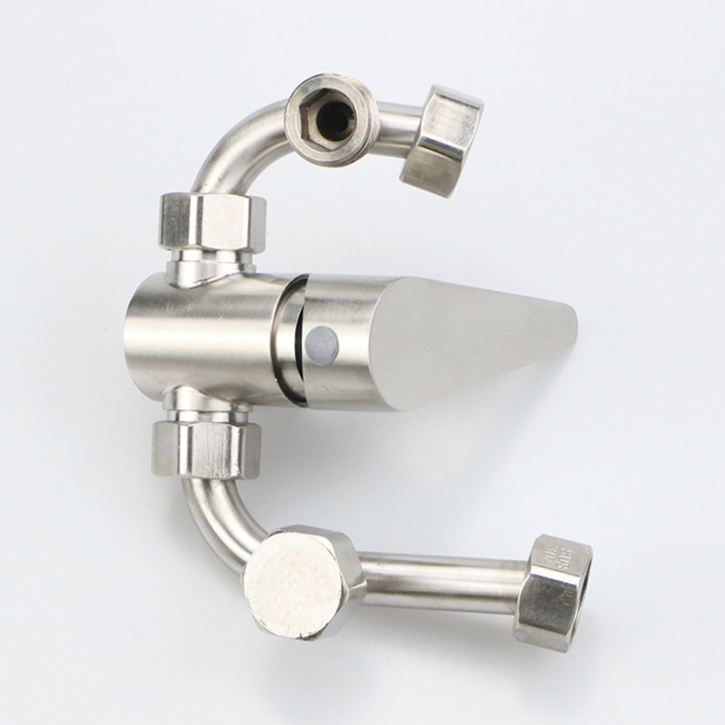 YUANTE 304 stainless steel electric water heater U-shaped mixing valve shower shower set exposed hot and cold water universal water heater mixing valve + booster shower set