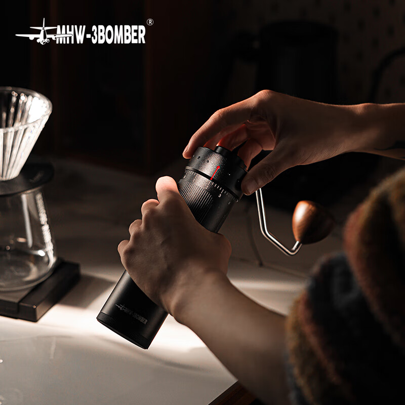 MHW-3BOMBER bomber sharp blade R3 external adjustment hand grinder hand ground coffee beans grinding coffee machine sharp blade R3-external adjustment silver