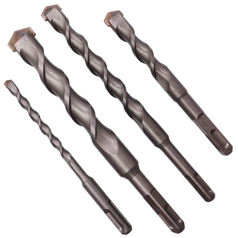 Rongbei non-standard electric hammer drill bit with long square shank, four pits, round shank, two pits and two grooves impact drill bit 16.5*200 (round shank)