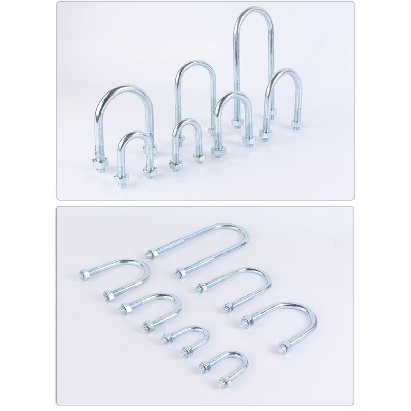 Zhongmi M20 thickened M24 heavy-duty galvanized U-bolt U-shaped screw U-shaped buckle U-shaped pipe clamp fixed pipe clamp m20*168*230mm
